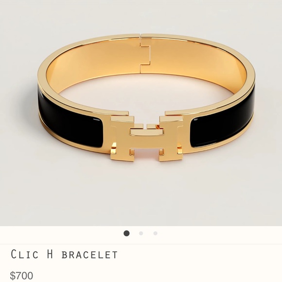Hermes Jewelry - Clic H bracelet black and gold EUC